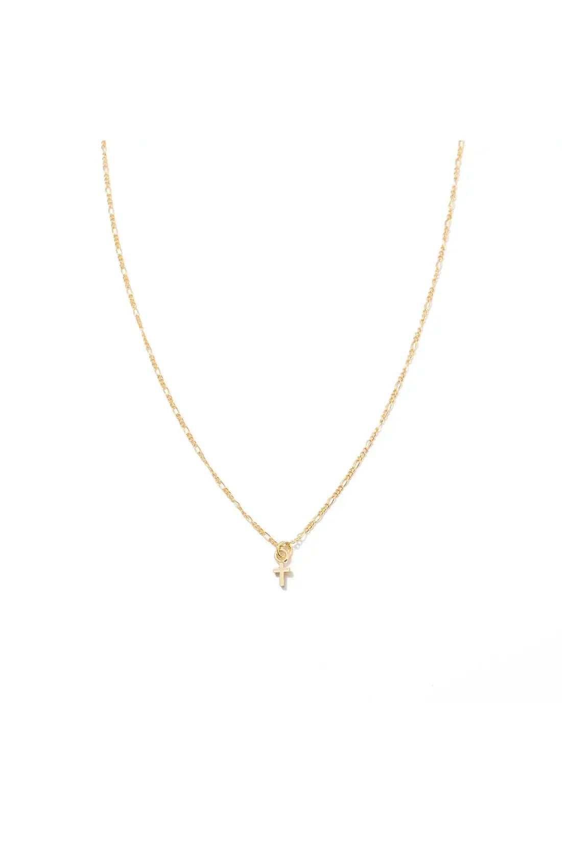 24K Gold Dainty Cross Pendant Necklace - Keepsake