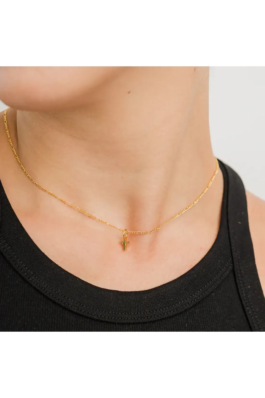 24K Gold Dainty Cross Pendant Necklace - Keepsake