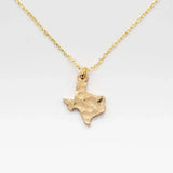 24K Gold Hammered Texas Pendant Necklace - Keepsake