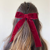 Classic Velvet Hair Bow Barrette - Keepsake