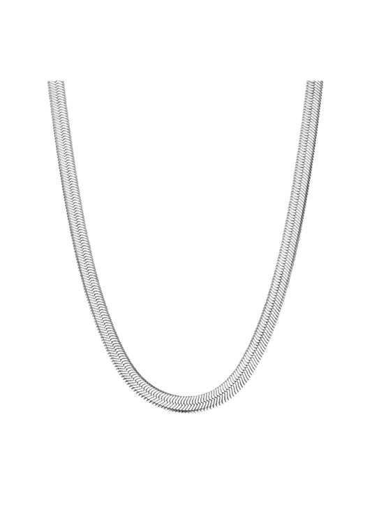 Herringbone Necklace- Silver