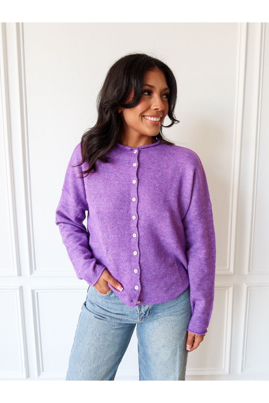 Piper Cardigan - Purple - Keepsake