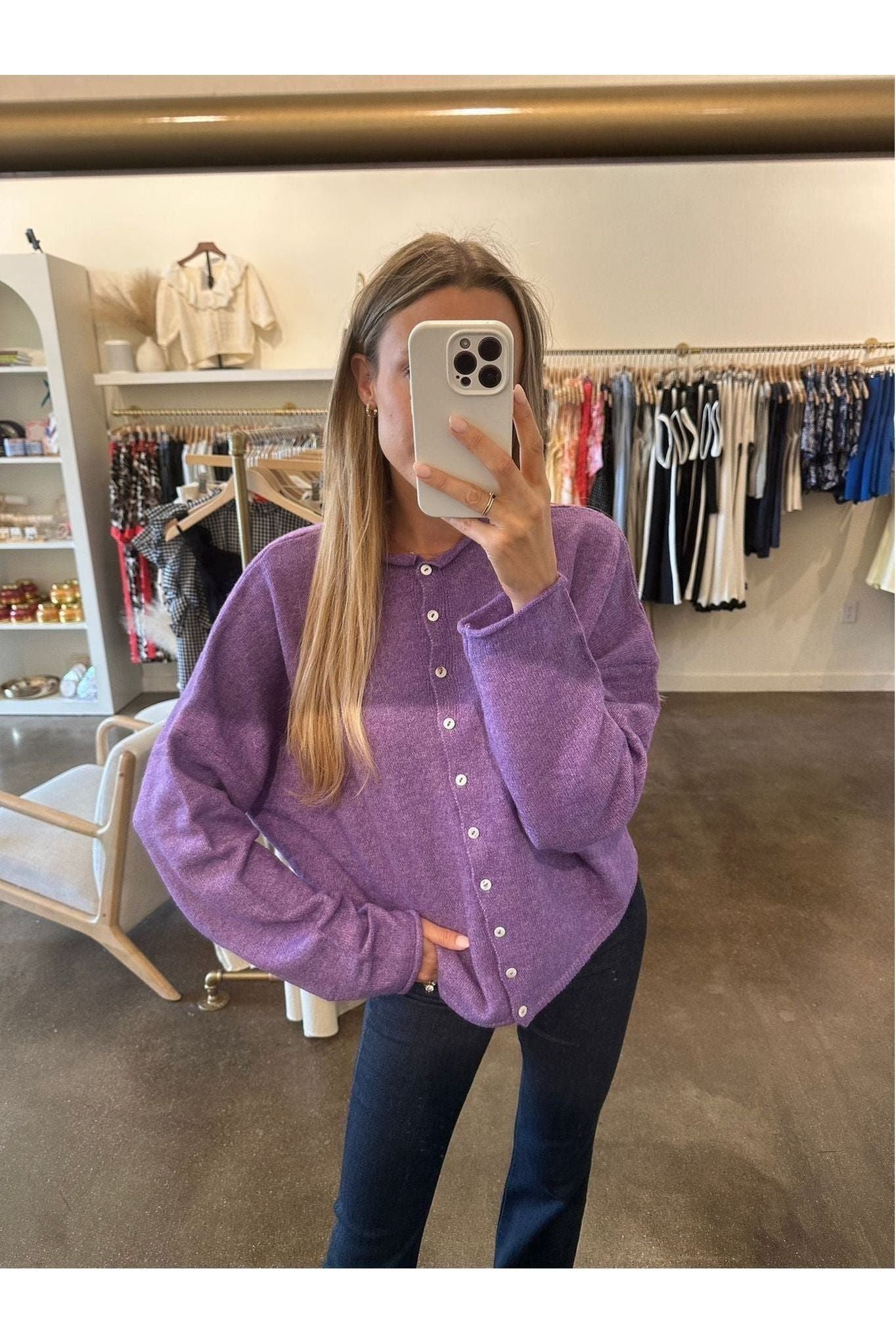 Piper Cardigan - Purple - Keepsake