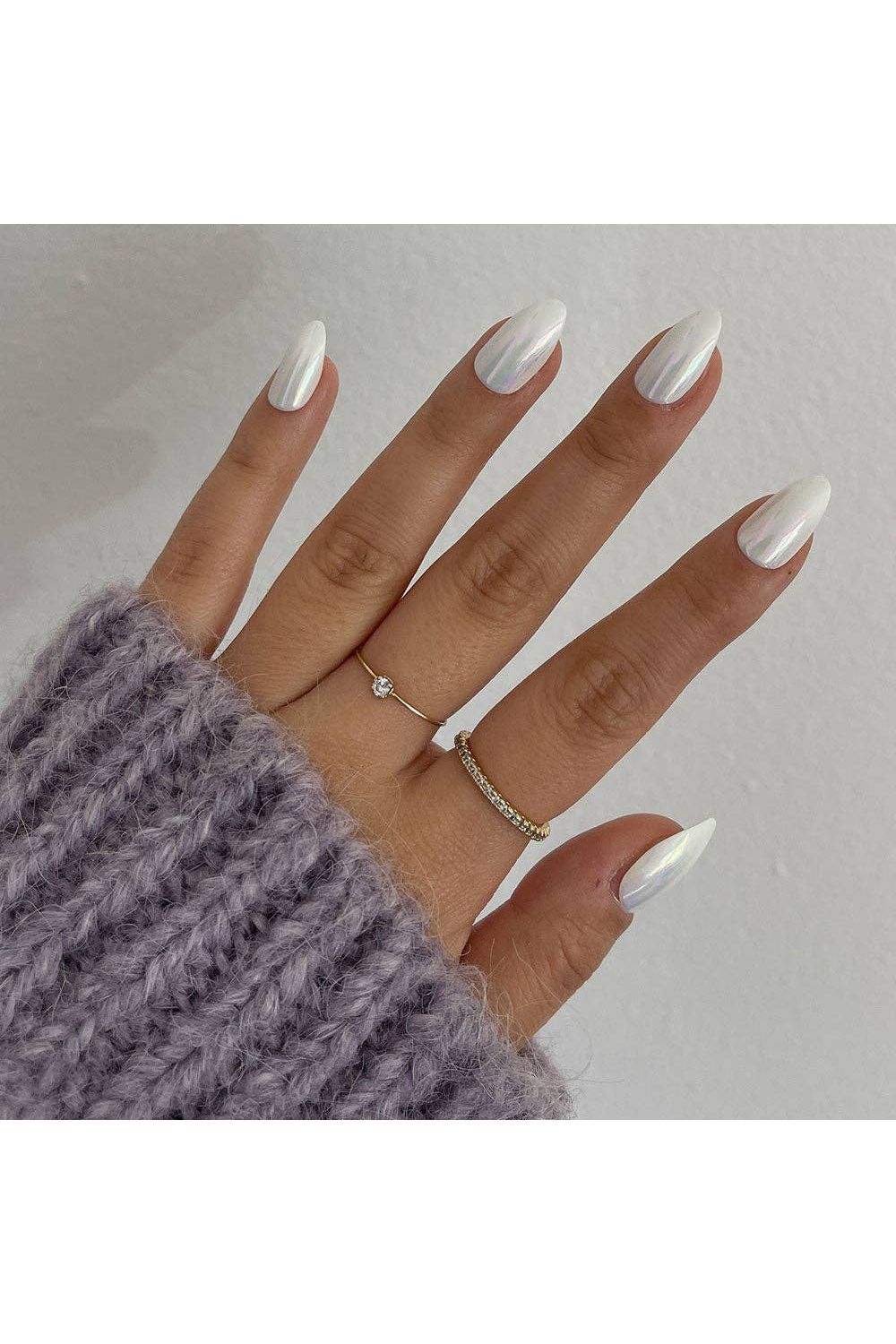 Press On Nails: White Chrome - Keepsake