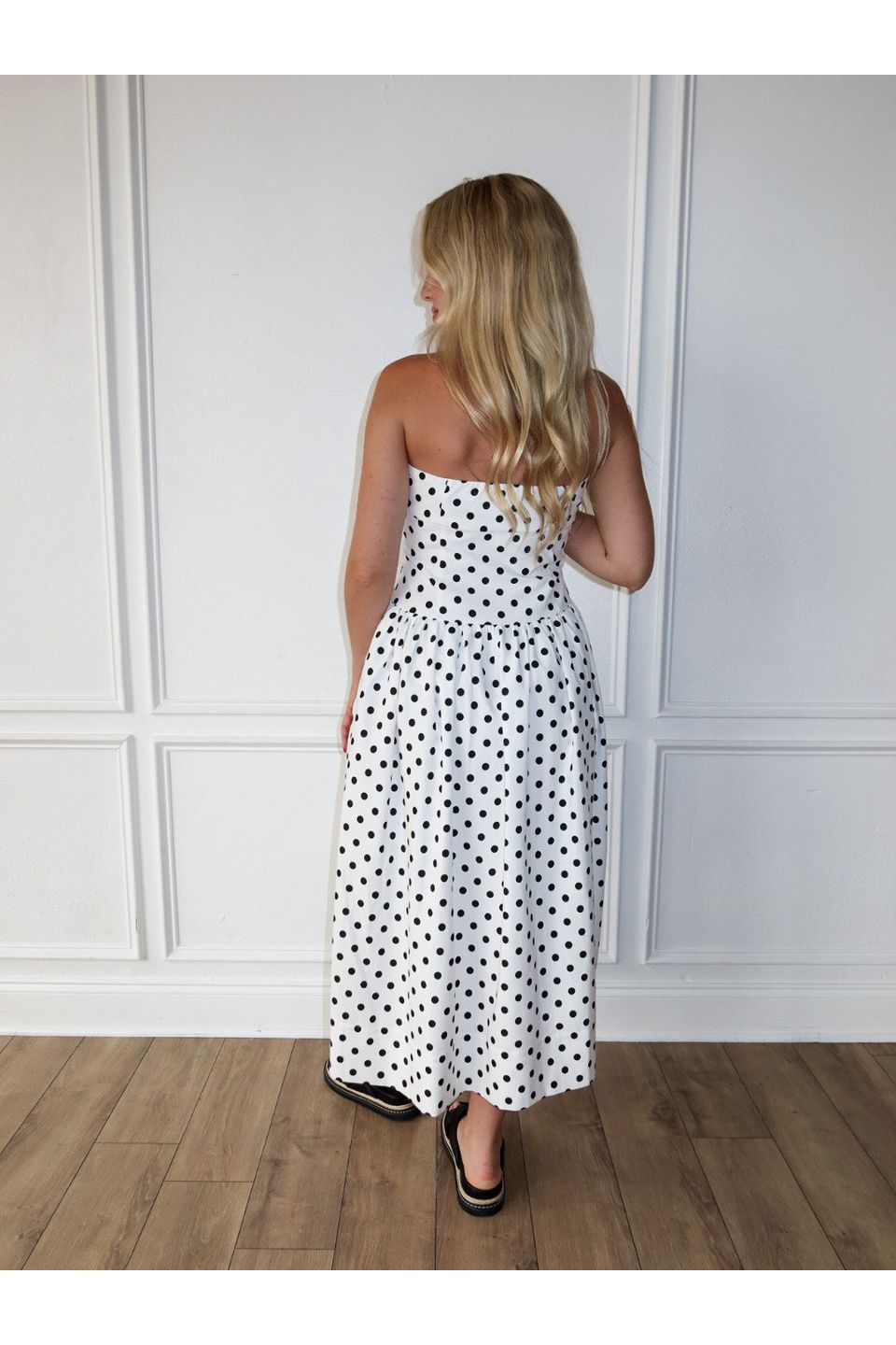 Spot On Strapless Midi Dress - Keepsake