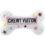 White Chewy Vuiton Bones Squeaker Dog Toy: Small / Mini - Keepsake