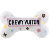 White Chewy Vuiton Bones Squeaker Dog Toy: Small / Mini - Keepsake