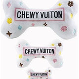 White Chewy Vuiton Bones Squeaker Dog Toy: Small / Mini - Keepsake