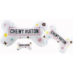 White Chewy Vuiton Bones Squeaker Dog Toy: Small / Mini - Keepsake