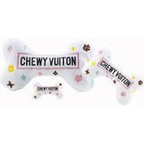 White Chewy Vuiton Bones Squeaker Dog Toy: Small / Mini - Keepsake