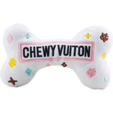 White Chewy Vuiton Bones Squeaker Dog Toy: Small / Mini - Keepsake