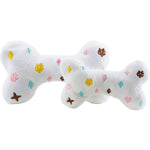 White Chewy Vuiton Bones Squeaker Dog Toy: Small / Mini - Keepsake