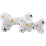 White Chewy Vuiton Bones Squeaker Dog Toy: Small / Mini - Keepsake