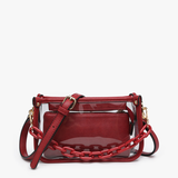 Jessica Stadium Clear Crossbody Bag – Crimson