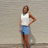 Scalloped Sweater Tank - Ivory