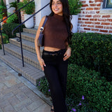 Scissor Cut Wide Leg Jean - Washed Black