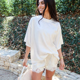 Lace Daydream Mini Shorts - Cream