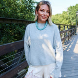 Oversized Piper Pullover Sweater - Light Grey