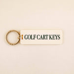 Golf Cart Keys Keychain: Cream/Green / Keychain with Hang Tag - Keepsake