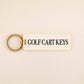 Golf Cart Keys Keychain: Cream/Green / Keychain with Hang Tag - Keepsake