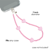 Phone Charm Wristlet - Pink Heart