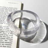 Wide Acrylic Bangle - White