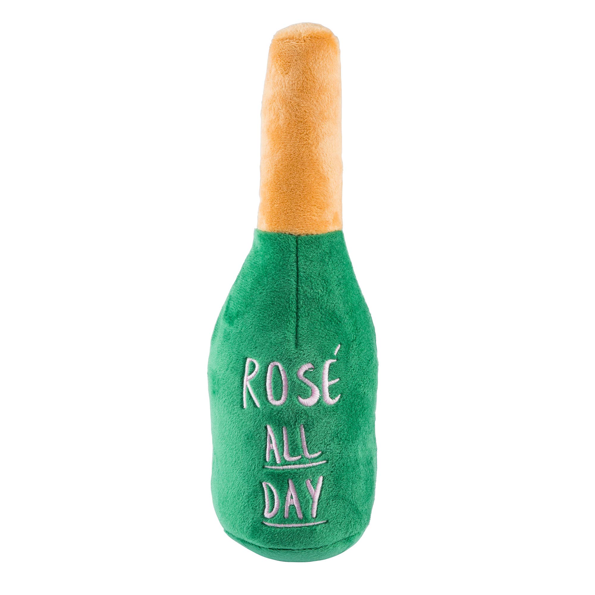 Woof Clicquot Rose' Champagne Bottle Squeaker Dog Toy: Small - Keepsake