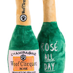 Woof Clicquot Rose' Champagne Bottle Squeaker Dog Toy: Small - Keepsake