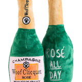 Woof Clicquot Rose' Champagne Bottle Squeaker Dog Toy: Small - Keepsake