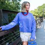 Oversized Piper Pullover Sweater - Royal Blue