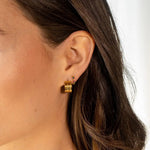 18K Gold Multi - Colored Crystal Huggies - Keepsake