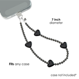 Phone Charm Wristlet - Black Heart