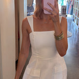Double Take Linen Romper- White