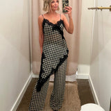 Plaid Affair Lace Set - Black/White
