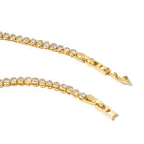 18K Gold Round Brilliant Tennis Necklace: Silver