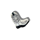 Hand-painted Western Cowboy Boot Claw Hair Clip | Eco: White