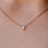 Waterproof 4mm Round Solitaire Necklace