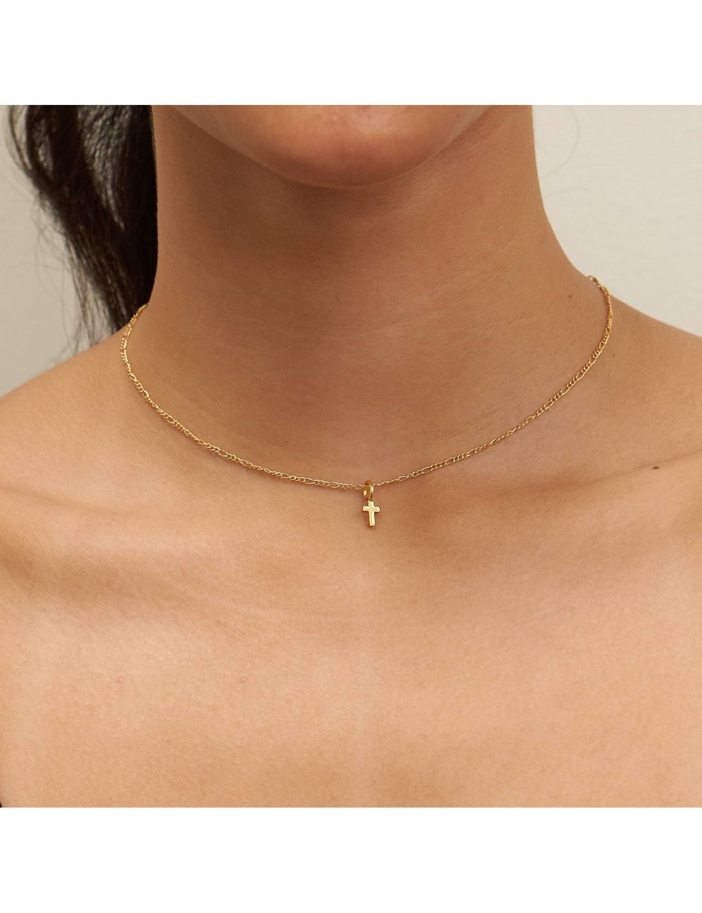 24K Gold Dainty Cross Pendant Necklace - Keepsake