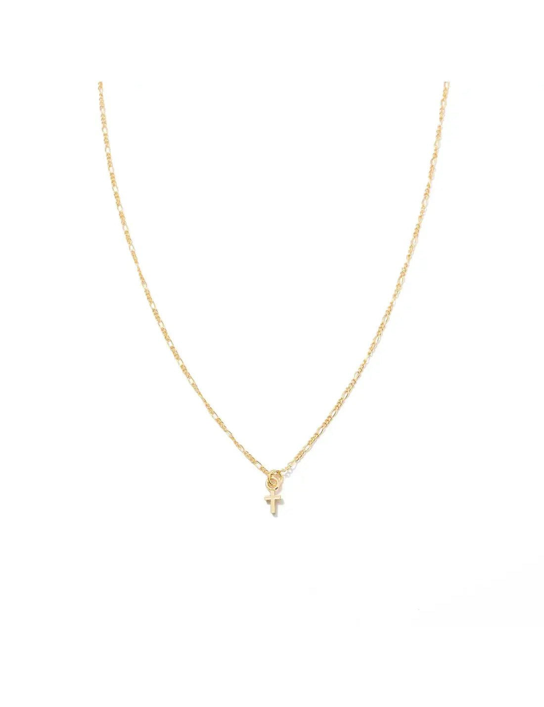 24K Gold Dainty Cross Pendant Necklace - Keepsake