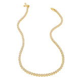 18K Gold Round Brilliant Tennis Necklace: Silver