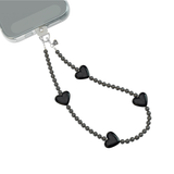 Phone Charm Wristlet - Black Heart