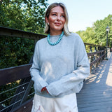 Oversized Piper Pullover Sweater - Light Grey