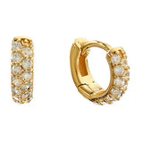Demi-Fine Silver Crystal Huggies: Silver