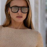 Addison Sunglasses: Black / Cloud Gray