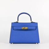 Jana Leather Satchel Bag- Royal Blue