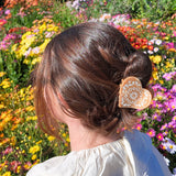 Hand-painted Paisley Heart Claw Hair Clip | Eco-Friendly: Blue