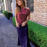 Midnight Satin Midi Skirt