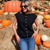 Piper Vest Cardigan - Black