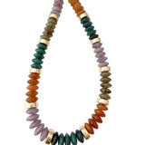Calloway Beaded Disc Necklace- Forest Mix