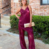 Moonlit Lace Set - Burgundy